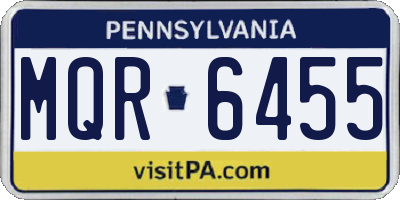 PA license plate MQR6455