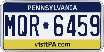 PA license plate MQR6459