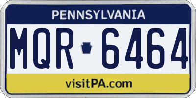 PA license plate MQR6464