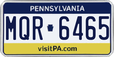 PA license plate MQR6465