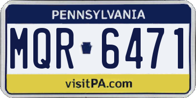PA license plate MQR6471