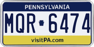 PA license plate MQR6474