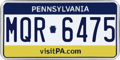 PA license plate MQR6475