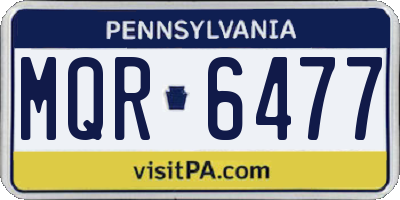 PA license plate MQR6477