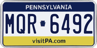 PA license plate MQR6492