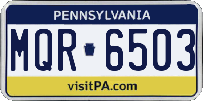 PA license plate MQR6503