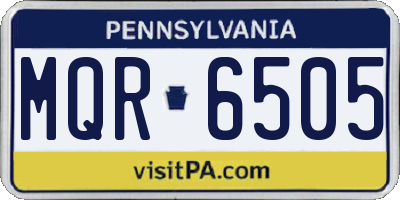 PA license plate MQR6505