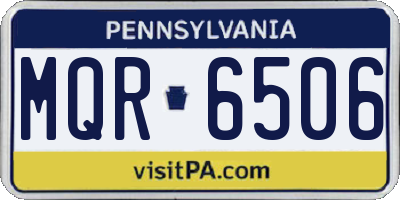 PA license plate MQR6506