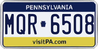 PA license plate MQR6508