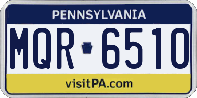 PA license plate MQR6510