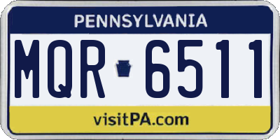 PA license plate MQR6511