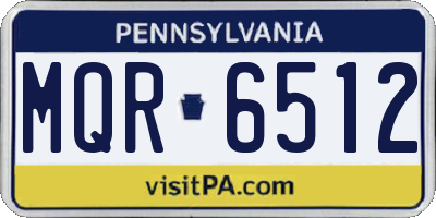 PA license plate MQR6512