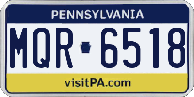 PA license plate MQR6518