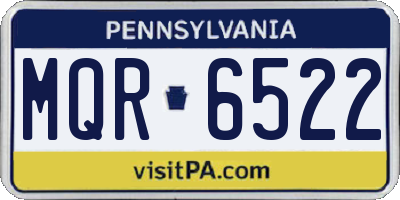 PA license plate MQR6522