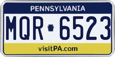 PA license plate MQR6523