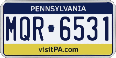 PA license plate MQR6531
