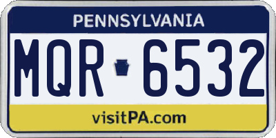 PA license plate MQR6532