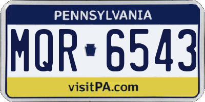 PA license plate MQR6543