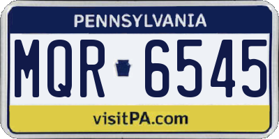 PA license plate MQR6545