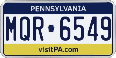 PA license plate MQR6549