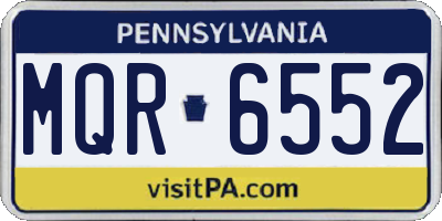 PA license plate MQR6552
