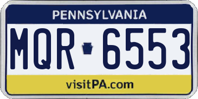 PA license plate MQR6553