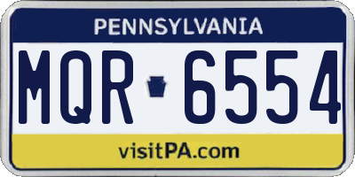 PA license plate MQR6554