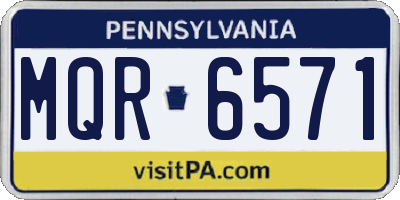 PA license plate MQR6571