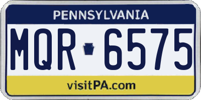 PA license plate MQR6575