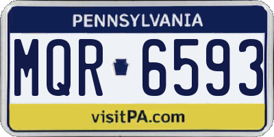 PA license plate MQR6593