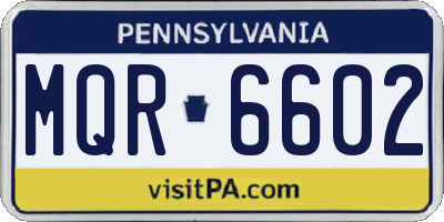 PA license plate MQR6602
