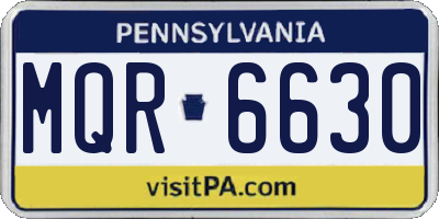 PA license plate MQR6630