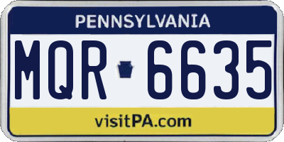PA license plate MQR6635