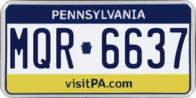 PA license plate MQR6637