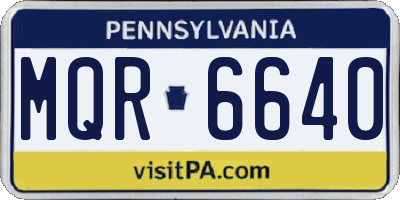 PA license plate MQR6640
