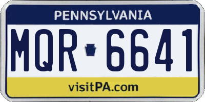 PA license plate MQR6641