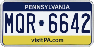 PA license plate MQR6642