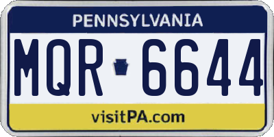 PA license plate MQR6644
