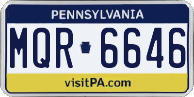 PA license plate MQR6646
