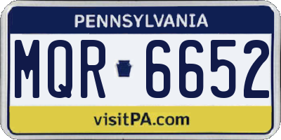 PA license plate MQR6652