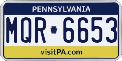 PA license plate MQR6653