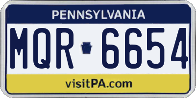 PA license plate MQR6654