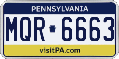PA license plate MQR6663