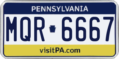 PA license plate MQR6667
