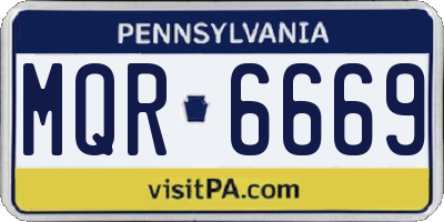 PA license plate MQR6669