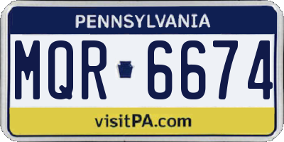 PA license plate MQR6674