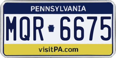 PA license plate MQR6675