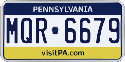 PA license plate MQR6679