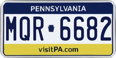 PA license plate MQR6682