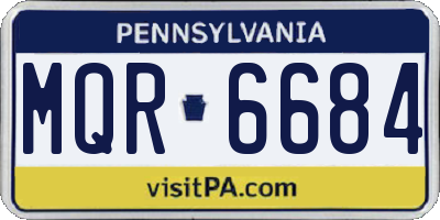 PA license plate MQR6684